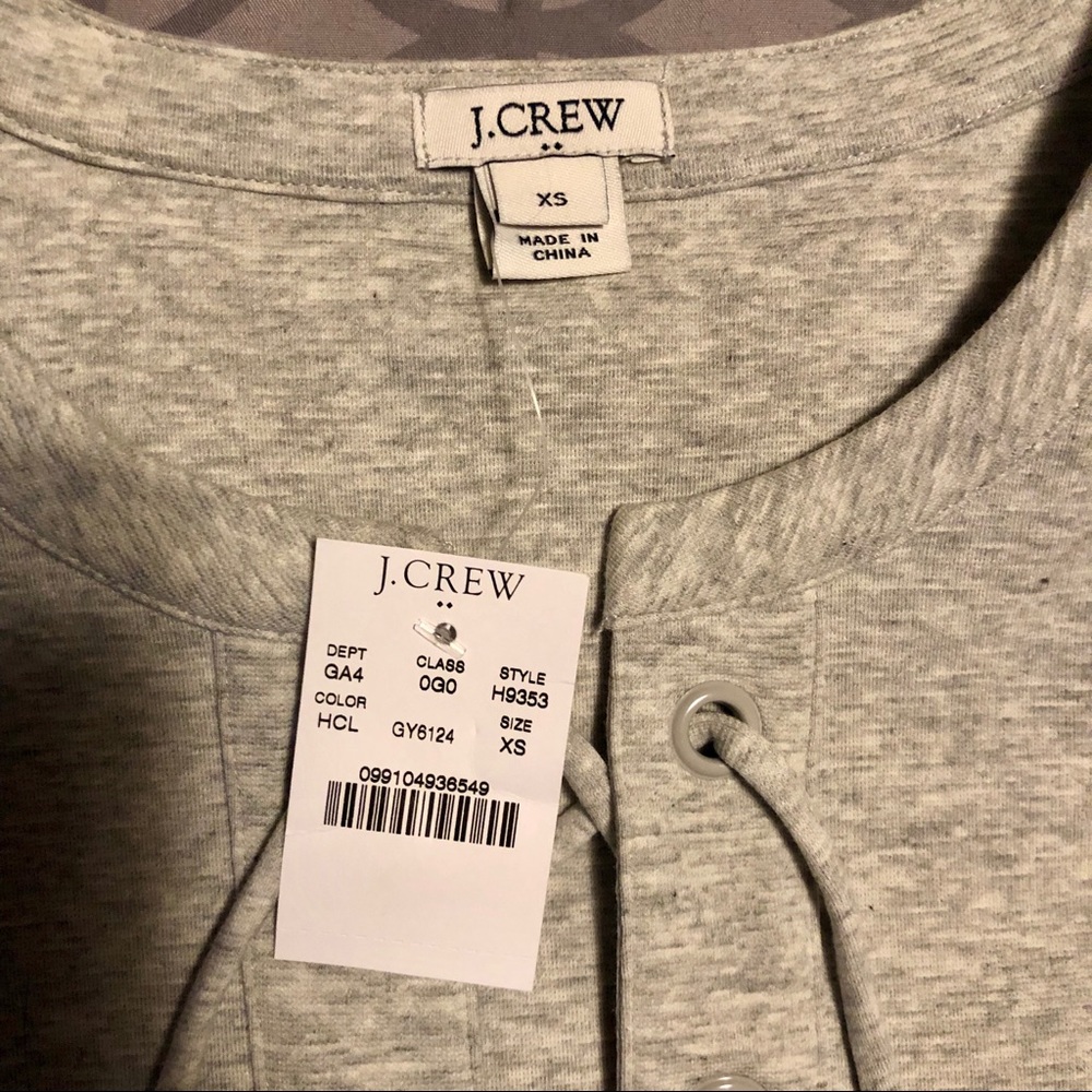 NWT J. Crew Lace Up Gray Dress - Picture 7 of 8